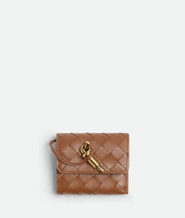 Bottega Veneta Andiamo Tri-Fold Zip Wallet>Women Small Wallets