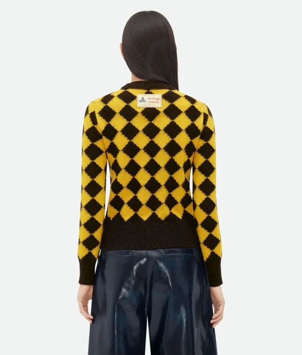 Bottega Veneta Argyle Intarsia Wool Jumper>Women Knitwear