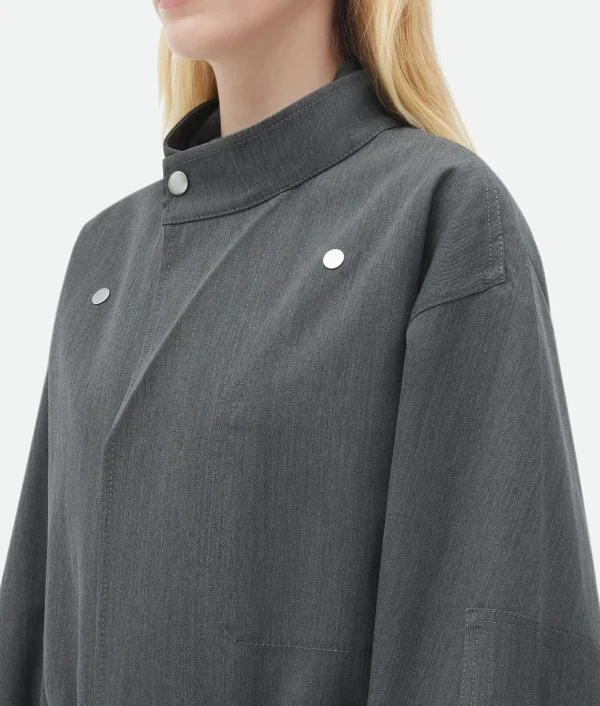 Bottega Veneta Bonded Wool And Cotton Parka>Women Coats