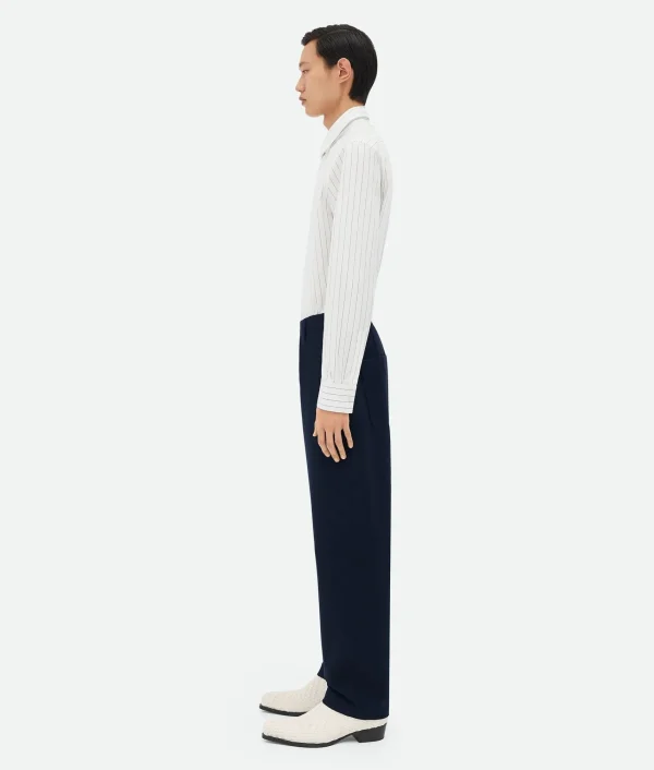 Bottega Veneta Bonded Wool And Cotton Tapered Pants> Trousers And Shorts