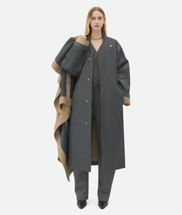 Bottega Veneta Bonded Wool And Cotton Tapered Pants>Women Trousers And Shorts