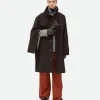 Bottega Veneta Bonded Wool Cotton Cape Coat> Coats