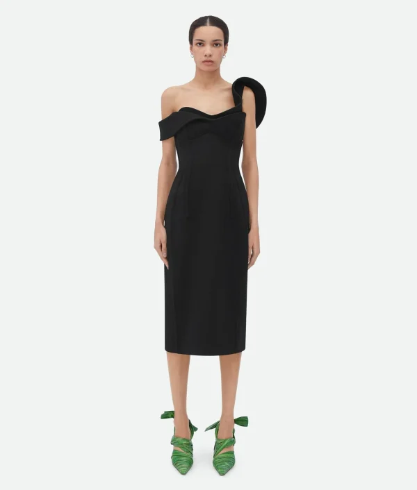 Bottega Veneta Bonded Wool Tricotine Bustier Dress>Women Dresses