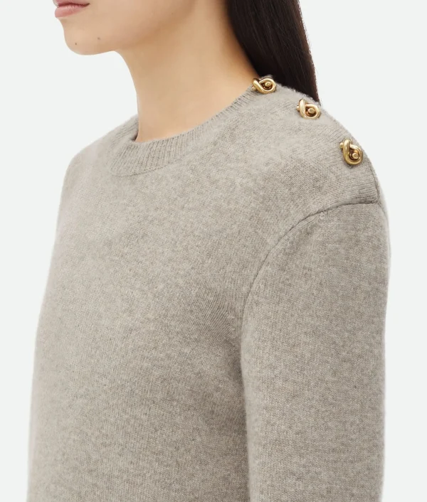 Bottega Veneta Cashmere Sweater With Knot Buttons>Women Knitwear