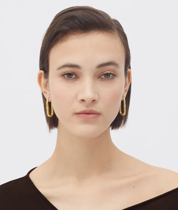 Bottega Veneta Chain Hoop Earrings>Women Earrings