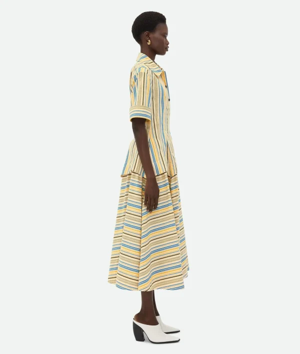 Bottega Veneta Checked Cotton Dress>Women Dresses