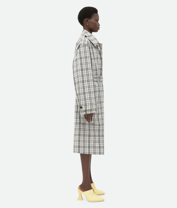 Bottega Veneta Checked Cotton Trench Coat>Women Coats