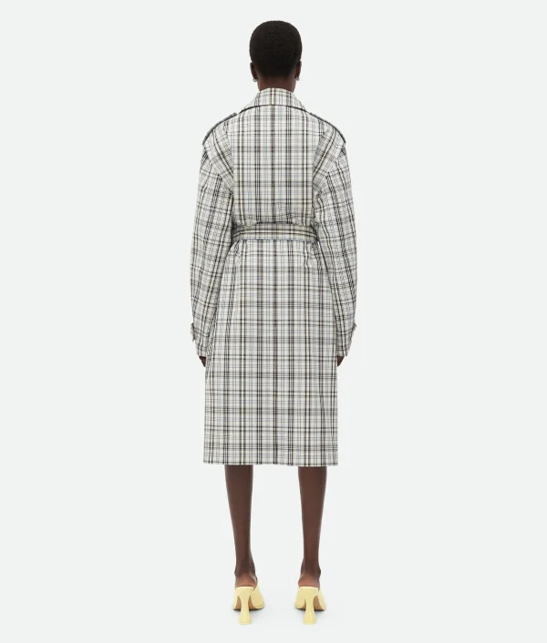 Bottega Veneta Checked Cotton Trench Coat>Women Coats