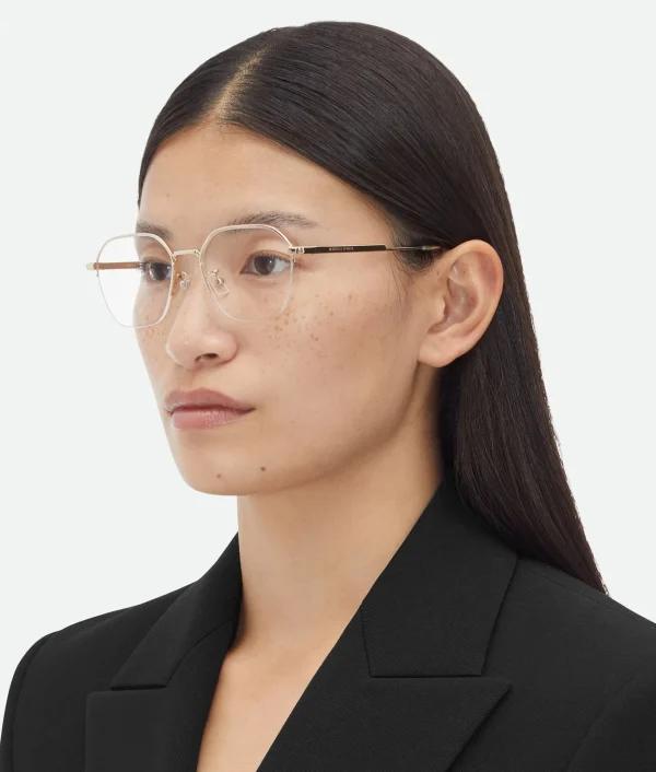 Bottega Veneta Classic Metal Semi Rimless Panthos Eyeglasses>Women Opticals | Opticals