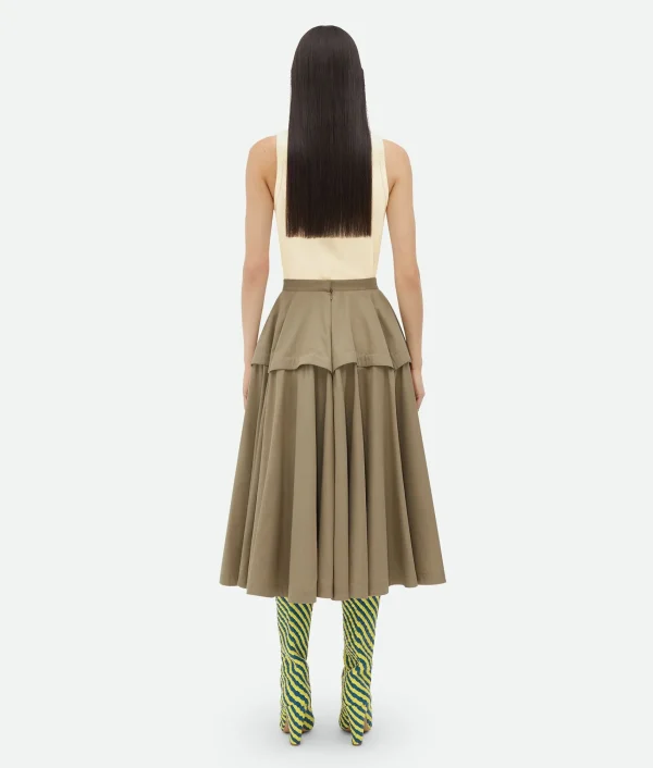 Bottega Veneta Compact Cotton Skirt>Women Skirts