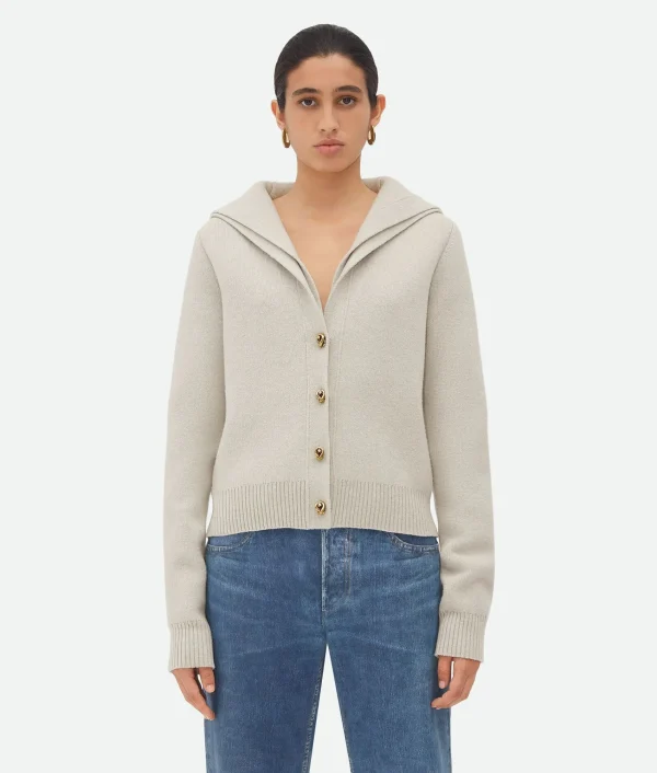 Bottega Veneta Compact Wool Cardigan>Women Knitwear