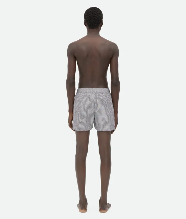 Bottega Veneta Cotton And Nylon Intreccio Swim Shorts> Swimwear
