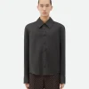 Bottega Veneta Cotton And Silk Stripe Shirt> Shirts
