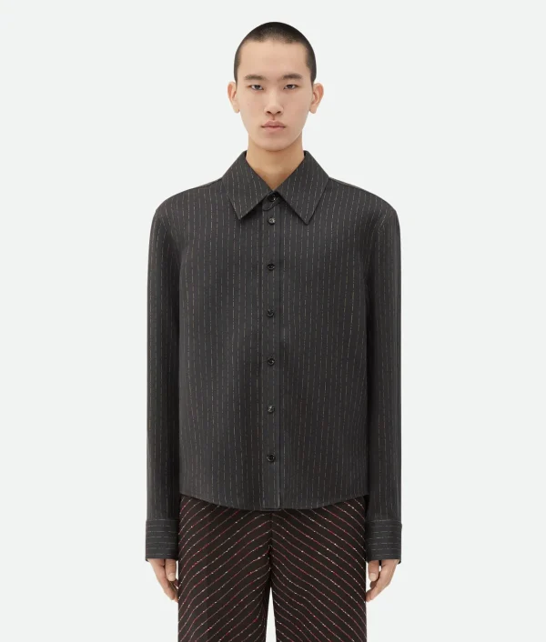 Bottega Veneta Cotton And Silk Stripe Shirt> Shirts