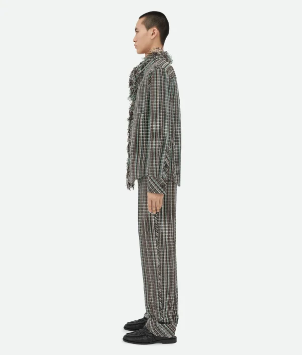 Bottega Veneta Cotton Check Jacket With Fringes> Jackets