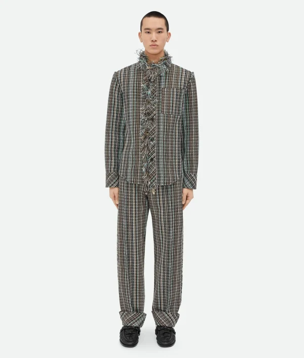 Bottega Veneta Cotton Check Jacket With Fringes> Jackets