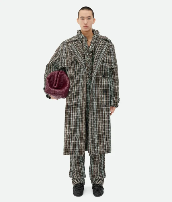 Bottega Veneta Cotton Check Trench Coat> Coats