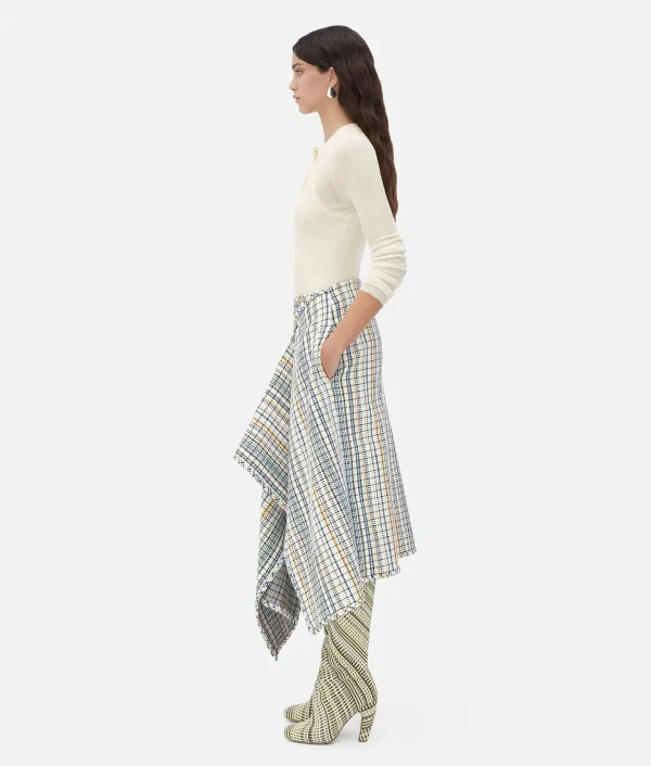 Bottega Veneta Cotton Check Wrapped Skirt>Women Skirts