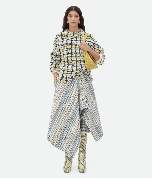 Bottega Veneta Cotton Check Wrapped Skirt>Women Skirts