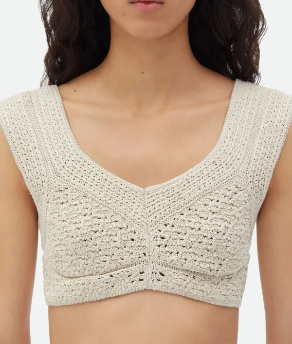 Bottega Veneta Cotton Crochet Bra>Women Tops And T-Shirts