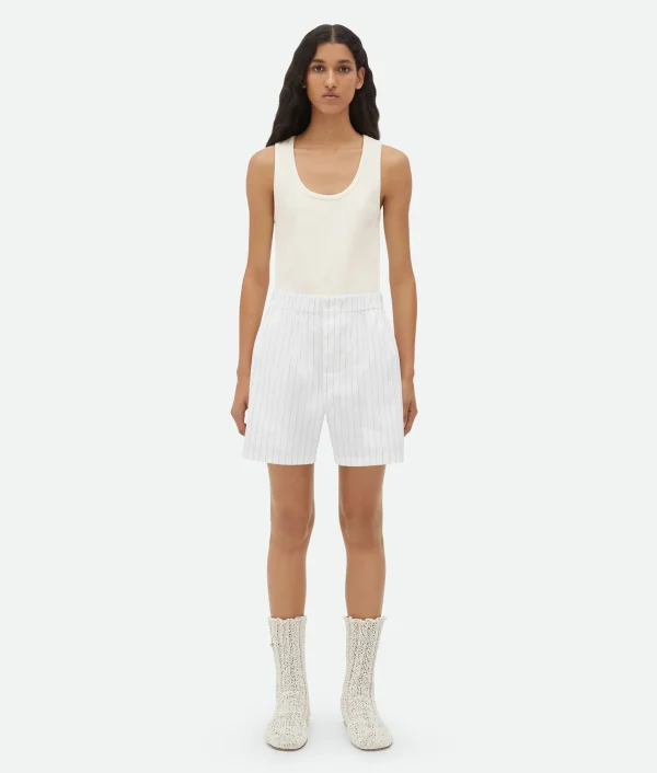 Bottega Veneta Cotton Pinstripe Shorts>Women Trousers And Shorts