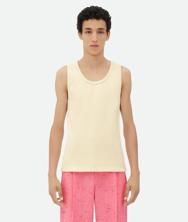 Bottega Veneta Cotton Rib Tank Top With Label> T-Shirts