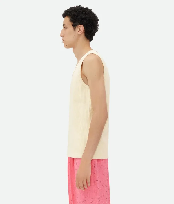 Bottega Veneta Cotton Rib Tank Top With Label> T-Shirts