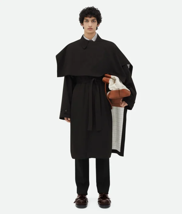 Bottega Veneta Cotton Silk Cape With Check Lining> Coats