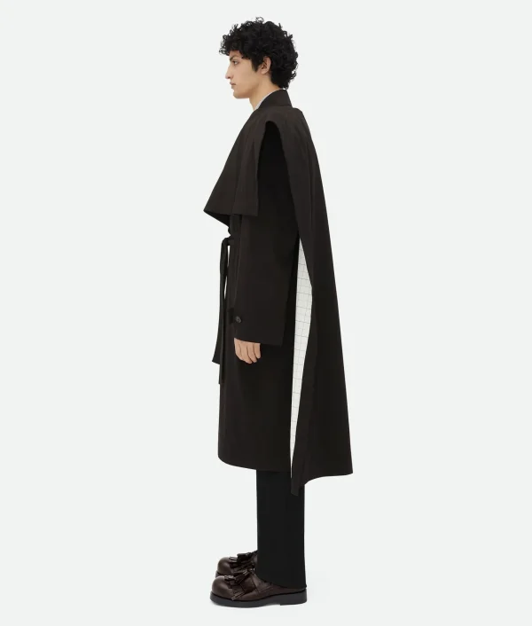 Bottega Veneta Cotton Silk Cape With Check Lining> Coats
