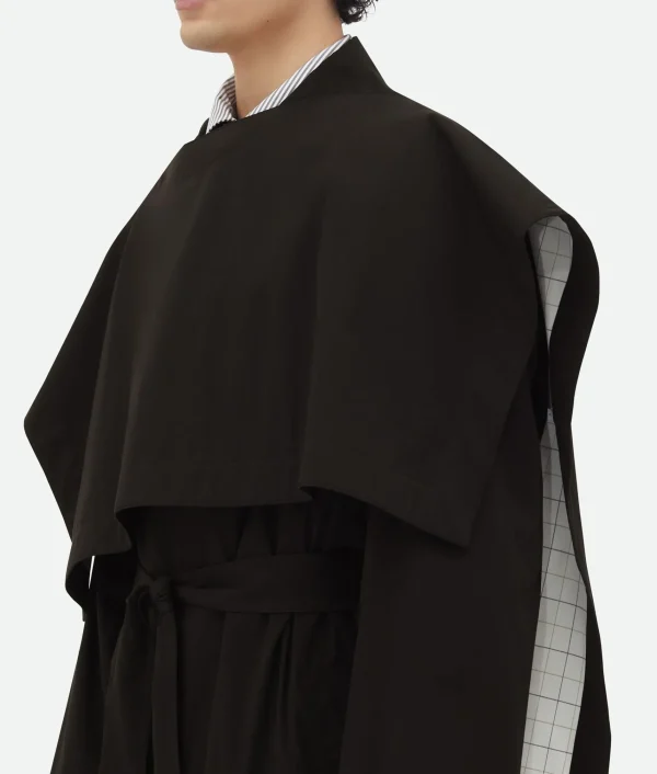 Bottega Veneta Cotton Silk Cape With Check Lining> Coats