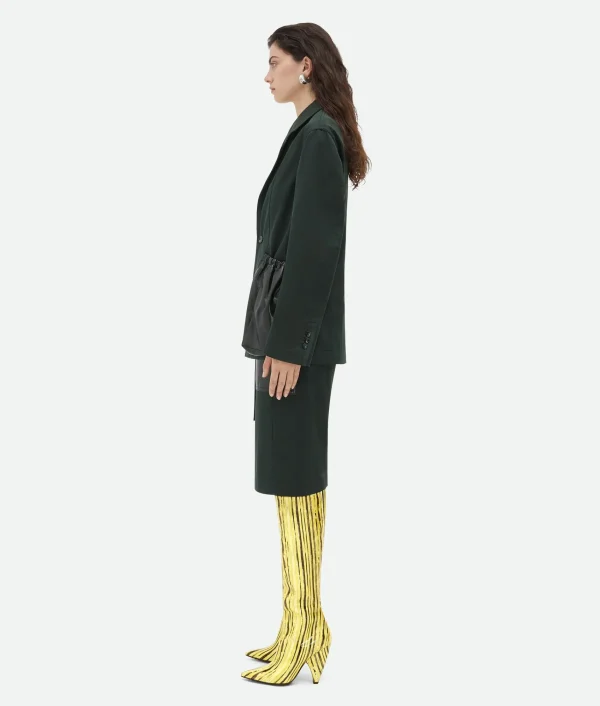 Bottega Veneta Cotton Twill Jacket With Leather Pockets>Women Jackets