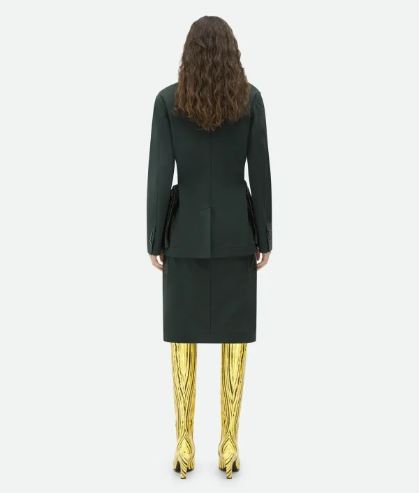 Bottega Veneta Cotton Twill Jacket With Leather Pockets>Women Jackets