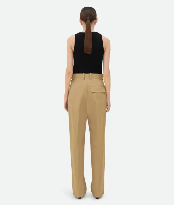 Bottega Veneta Cotton Twill Tapered Trousers>Women Trousers And Shorts