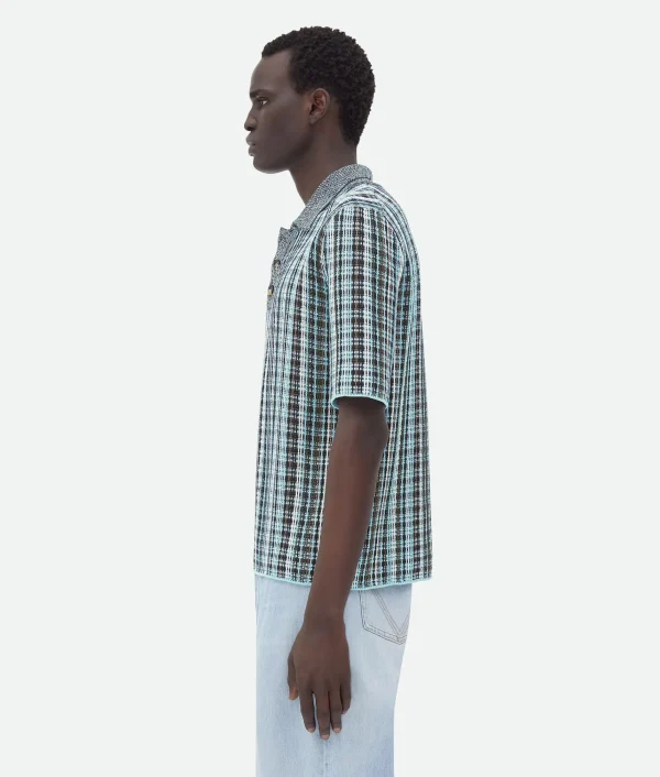 Bottega Veneta Cotton Viscose Check Polo> Polos | Knitwear