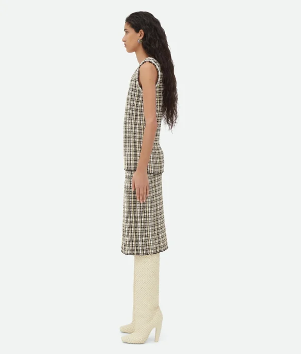 Bottega Veneta Cotton Viscose Check Top>Women Tops And T-Shirts