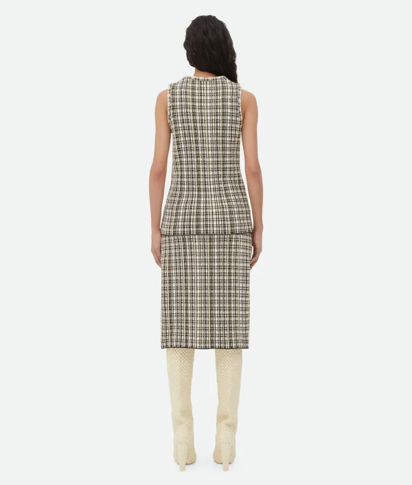Bottega Veneta Cotton Viscose Check Top>Women Tops And T-Shirts
