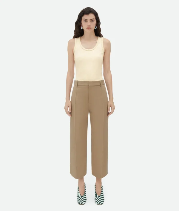 Bottega Veneta Curved Cotton Trousers>Women Trousers And Shorts