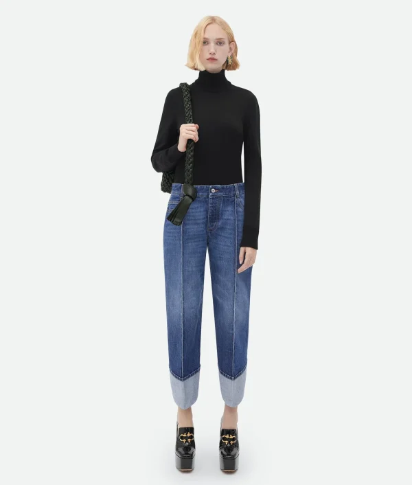 Bottega Veneta Curved Shape Denim>Women Trousers And Shorts | Denim