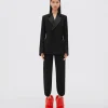 Bottega Veneta Curved Sleeves Compact Wool And Satin Jacket>Women Jackets