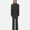 Bottega Veneta Diagonal Boucle Pinstripe Coat>Women Coats