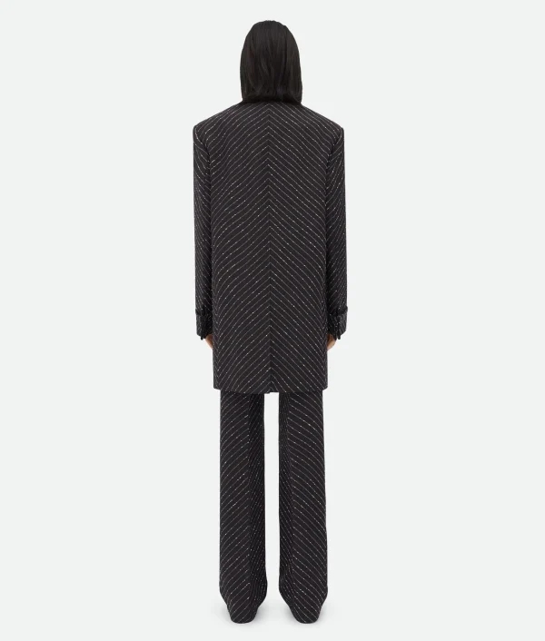 Bottega Veneta Diagonal Boucle Pinstripe Coat>Women Coats