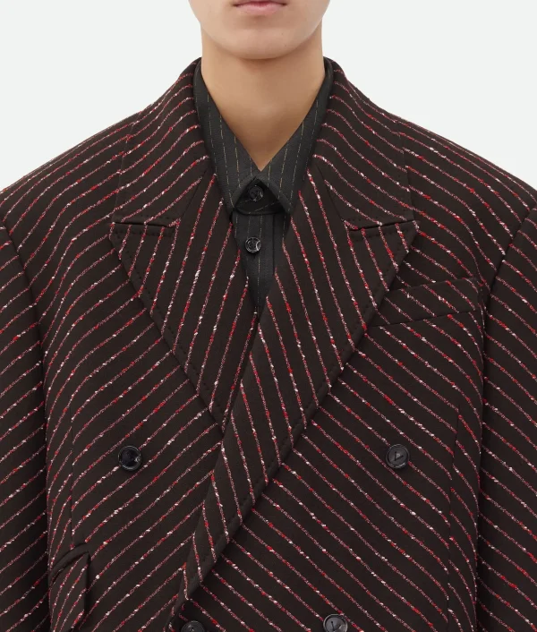 Bottega Veneta Diagonal Boucle Pinstripe Coat> Coats