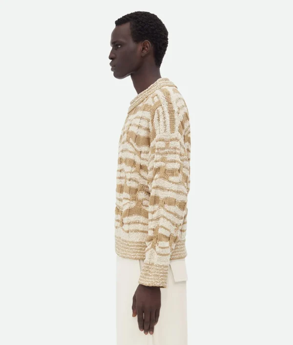 Bottega Veneta Distorted Stripe Cotton Jumper> Knitwear