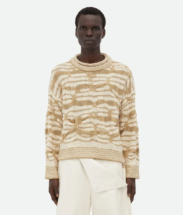Bottega Veneta Distorted Stripe Cotton Jumper> Knitwear