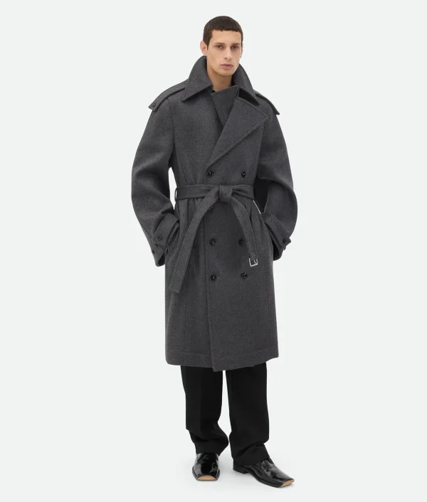 Bottega Veneta Double Face Wool Trench Coat> Coats