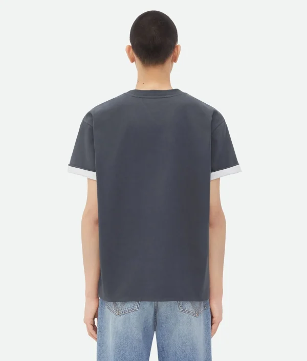 Bottega Veneta Double Layer Cotton Check T-Shirt> T-Shirts