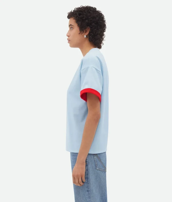 Bottega Veneta Double Layer Cotton T-Shirt>Women Tops And T-Shirts