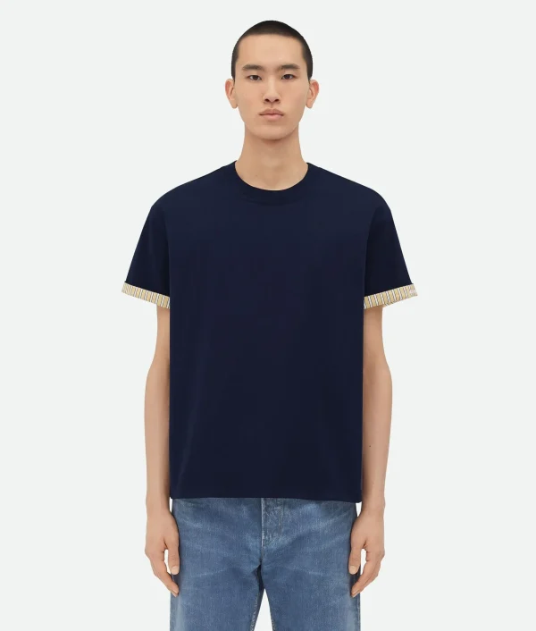 Bottega Veneta Double Layer Striped Cotton T-Shirt> T-Shirts