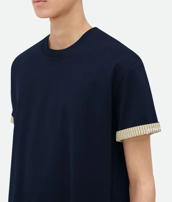 Bottega Veneta Double Layer Striped Cotton T-Shirt> T-Shirts