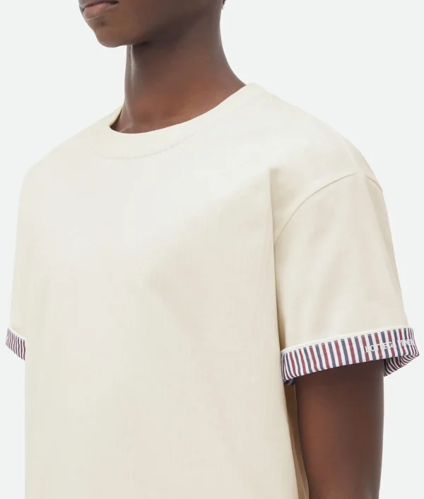 Bottega Veneta Double Layer Striped Cotton T-Shirt> T-Shirts